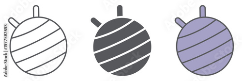Fit ball line icon, fitness and equipment, pilates ball sign, vector graphics, a linear pattern on a white background.