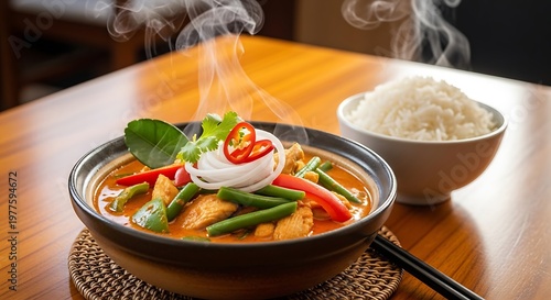 Thai red curry with rice a delicious and spicy culinary experience