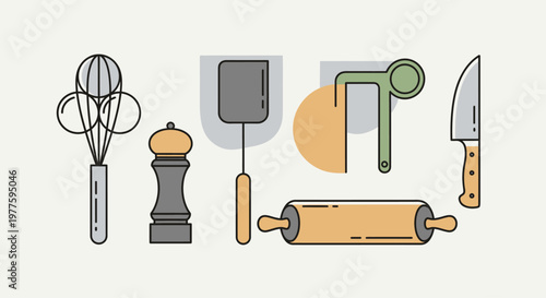 Kitchen Utensils and Tools for Cooking.