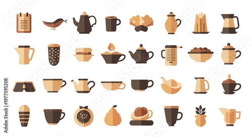 Coffee Cup Collection Focus On The Main Subject.