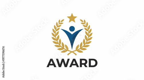 An artistic representation of an award featuring a golden laurel and star emblem, symbolizing achievement and recognition, suitable for various accomplishments.