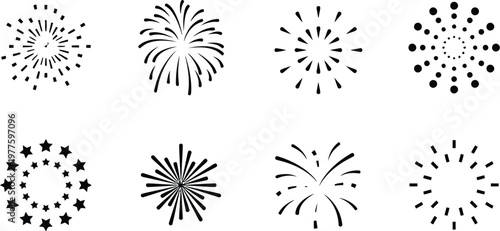 Konstfotografi Fire works icon set