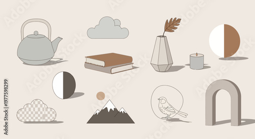 Ceramic Teapot as Central Focus in Still Life.