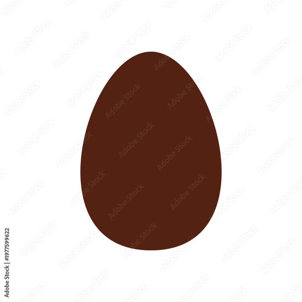 Fototapeta premium Chocolate egg silhouette vector flat illustration design.