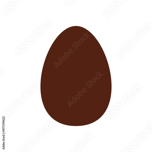 Chocolate egg silhouette vector flat illustration design.