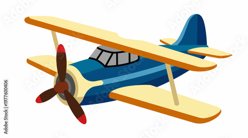 This bright and colorful vintage airplane illustration captures a playful spirit, perfect for children’s designs with a fun, adventurous theme that sparks imagination.