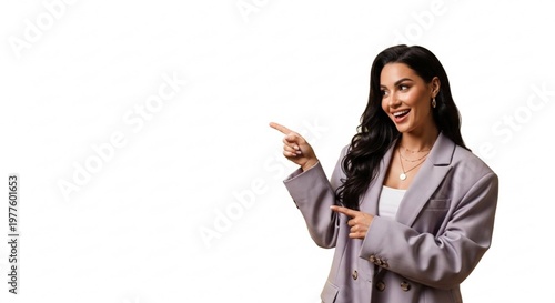 woman pointing at something