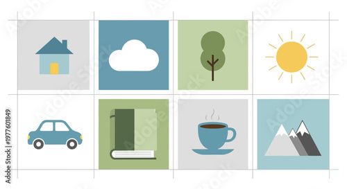 Coffee Cup Illustration Among Everyday Icon Set.