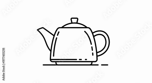 Simple line drawing of a modern electric kettle