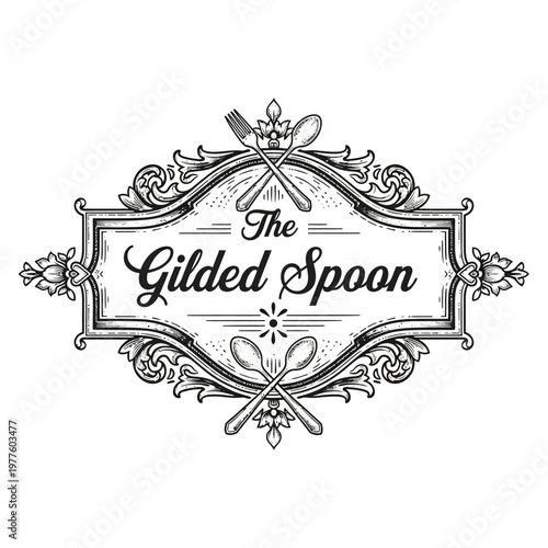 The Gilded Spoon Restaurant Logo Design.