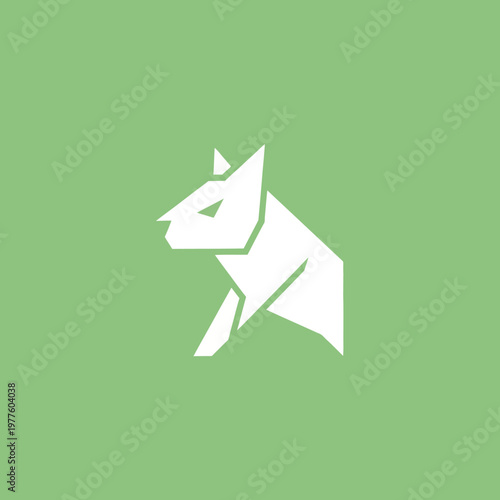 Origami Fox Geometric Design Minimalist Icon.