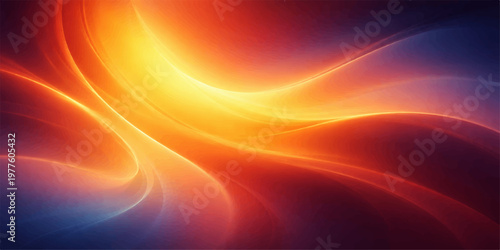 abstract orange fractal space background with glowing fire light waves and bright energy design