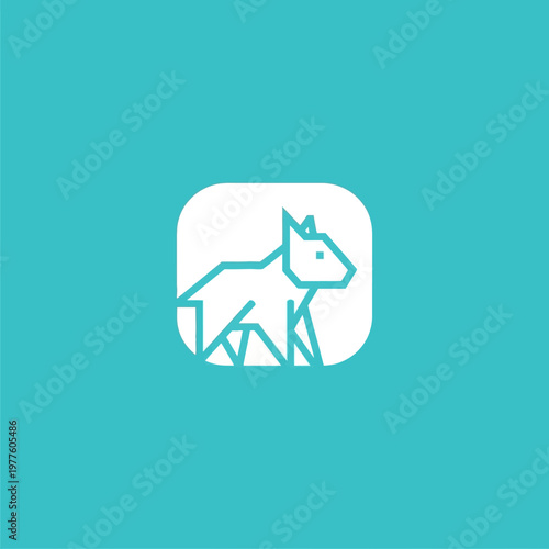 Minimalist Geometric Dog Icon Design.
