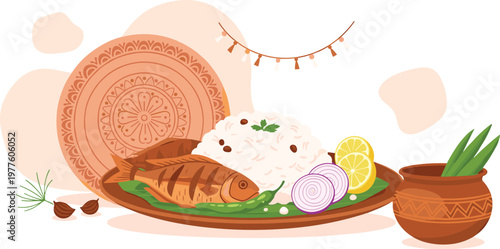 Traditional Flatware Set with Fresh Ingredients and Decor