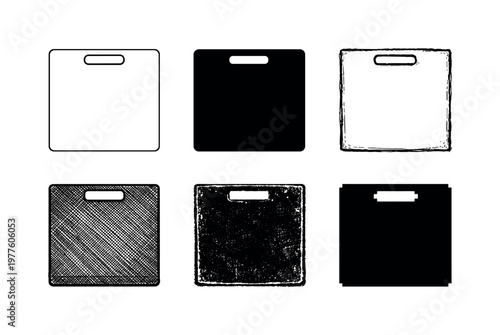 Kitchen prep board with rectangular shape and simple grip cutout, created for safe food cutting | Create ONE image containing