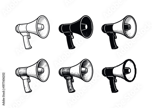 Handheld megaphone with flared horn and rear handle grip, used to amplify voice during announcements and events | Create ONE