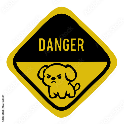 DANGER señal de perrito cute.