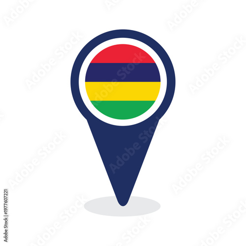 Map Pointer with mauritius flag Free Download Map Pointer with mauritius flag - GFXLoad