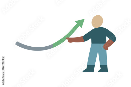 Abstract Flow Adjustment. Individual making a subtle adjustment to the flow direction, emphasizing reasoning as adaptive rather