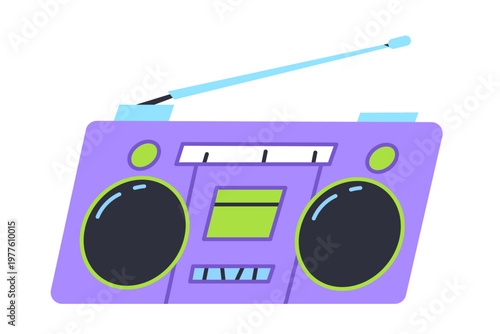 Funny 90s style radio purple music player