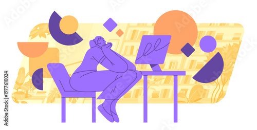 Female freelancer engaged in creative process at her workspace