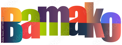 Photos Colorful Gradient Text Logo Style Design Featuring Bamako City Name