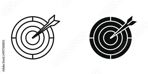 Comparison of target diagrams with different arrow placements and fill styles