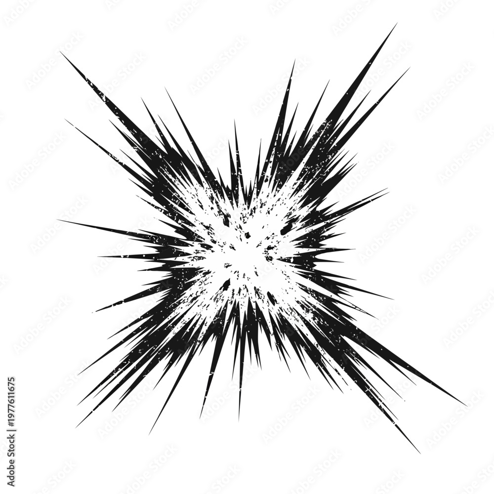 Fototapeta premium Explosion Burst Effect Black White Grunge Texture