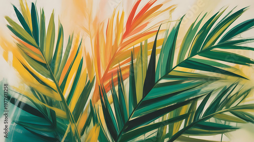 Vibrant Expressionist Landscape Painting of a Scenic Mountain Valley and River