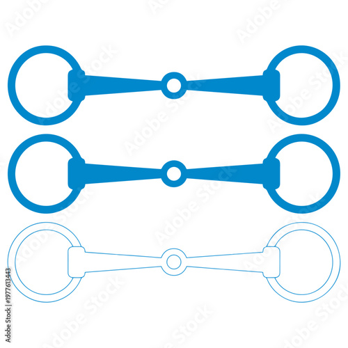 snaffle horse bit icon set