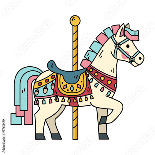 Carousel horse vintage carnival attraction