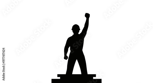 Black silhouette athletic man throwing punch, boxing icon, sports symbol, fitness illustration