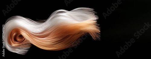 Abstract image in the form of human hair on a dark background