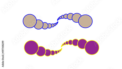 Two abstract swirling sequences of circles with abstract art digital art abstract shape abstract background abstract sequence illustration
