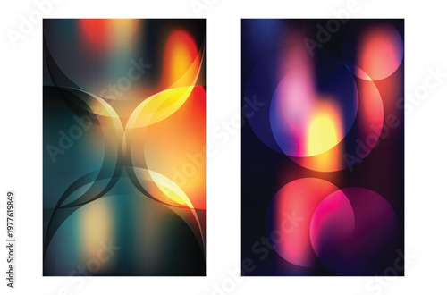 Unique and Clean Creative poster design set, Gradient style poster or background illustration