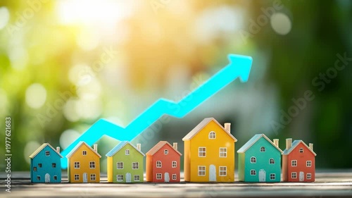 realestate growth housing investment property market finance business chart upward trend concept