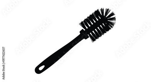 Black bottle brush isolated on a white background a striking silhouette