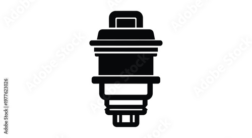 Black silhouette of a mechanical component likely automotive silhouette