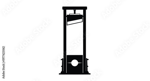 A stark depiction of a guillotine a historical execution device silhouette