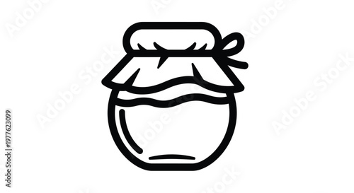 Simple line drawing of a glass jar with a lid silhouette