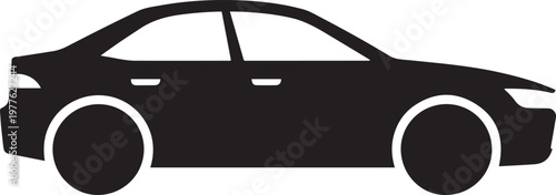 illustration or silhouette of a car. black icon drawing vector