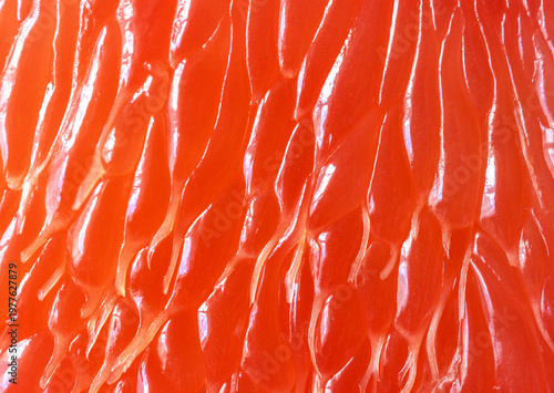 Photos Macro texture of red grapefruit, citrus pulp closeup pattern