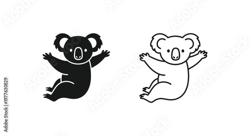 Cute Koala Characters Drawing for Kids Vector