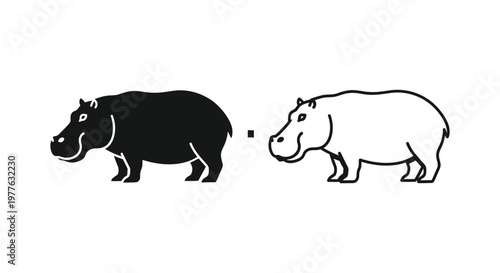 Black vs White Hippopotamus: Key Differences Vector