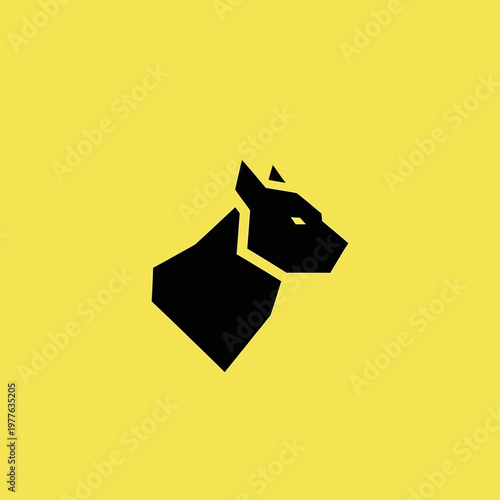 Geometric Black Panther Head Silhouette Minimalist Design.