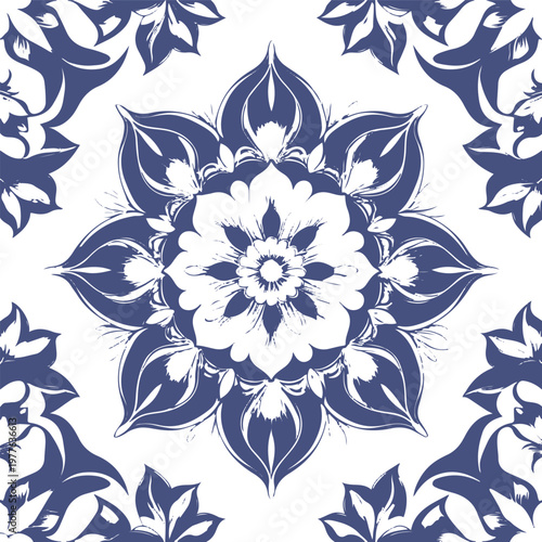 perfectly symmetrical floral mandala, clean vector, yoga mandala, smooth bezier curves, white background