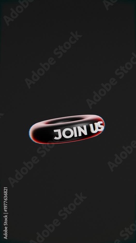animated text on a doughnut shape saying join us, recruitment, employment