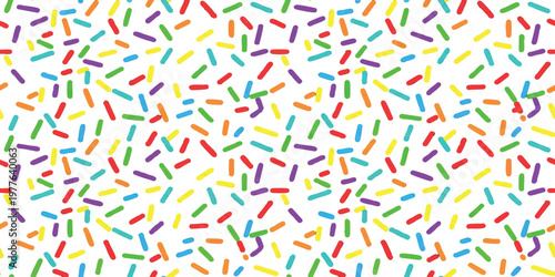 Quadro su tela Seamless pattern with colorful sugar sprinkles for birthday cake or dessert back