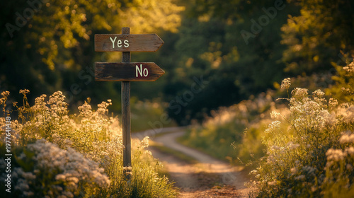 Wooden signpost with 