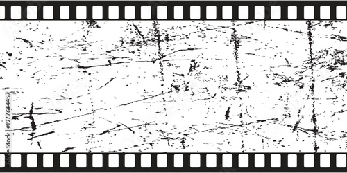 Retro frame effect with vintage overlay. Gritty texture with film grain and dust for distressed, aged look. Black old scratched surface background. Vector illustration.